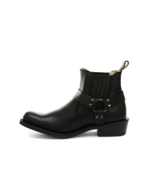 Grinders Black Western Leather Boots-Renegade Lo