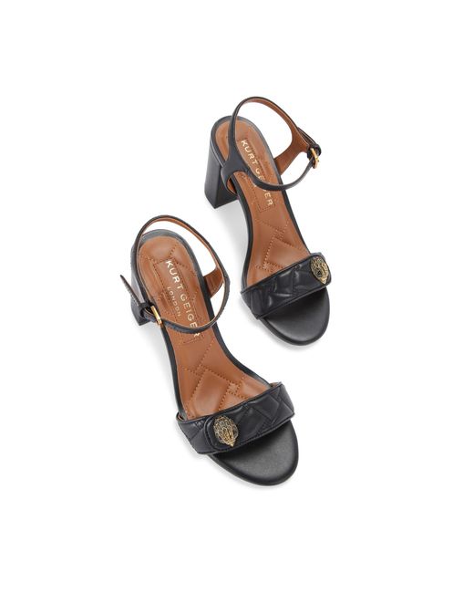 Kurt Geiger Black Leather Kensington Langley Sandals