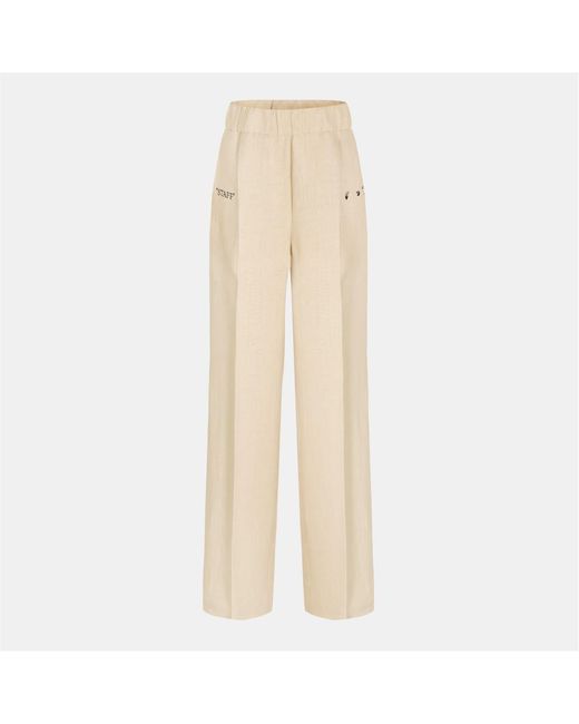 Off-White c/o Virgil Abloh Natural Off Solid Wide Leg Trousers