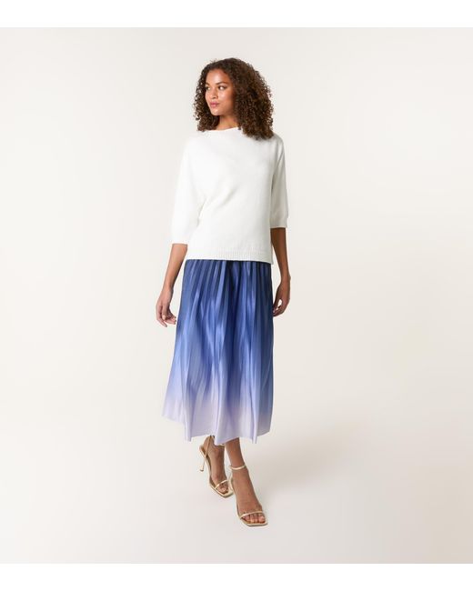 Blue Vanilla Blue Gradient Colour Pleated Skirt
