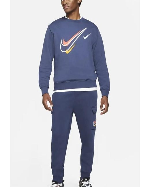Nike Blue Multi Swoosh Crew Neck Tracksuit for men