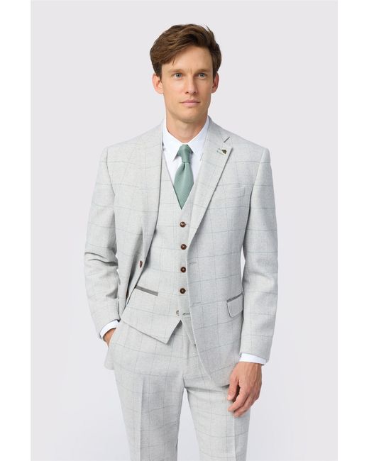 Antique Rogue Gray Single Breasted Two Button Tailored Suit Jacket for men
