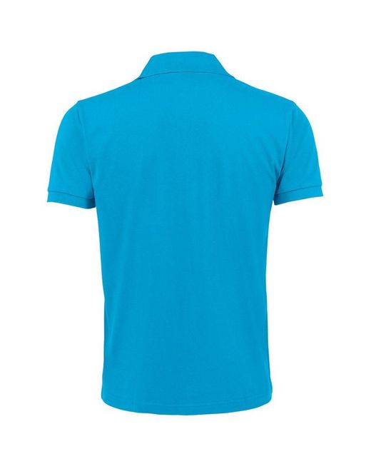 Sol's Blue Prime Pique Plain Short Sleeve Polo Shirt (Aqua) for men