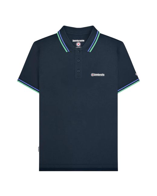 Lambretta Blue Ss25 Twin Tip Polo Shirt /Cameo) Cotton for men