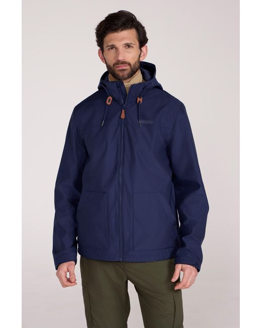 Mountain Warehouse Blue 'Iona' Softshell Jacket With Adjustable Hood & Cuffs Breathable Activewear for men