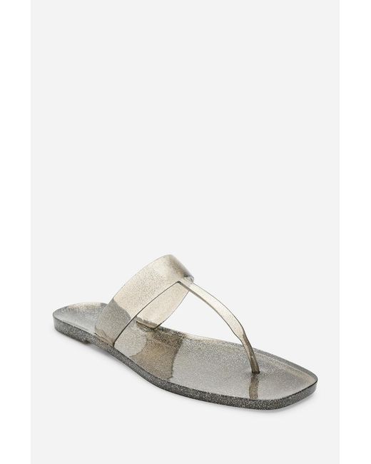 Where's That From White Wheres Rosalyn Glitter Thong Flip Flop Sandals
