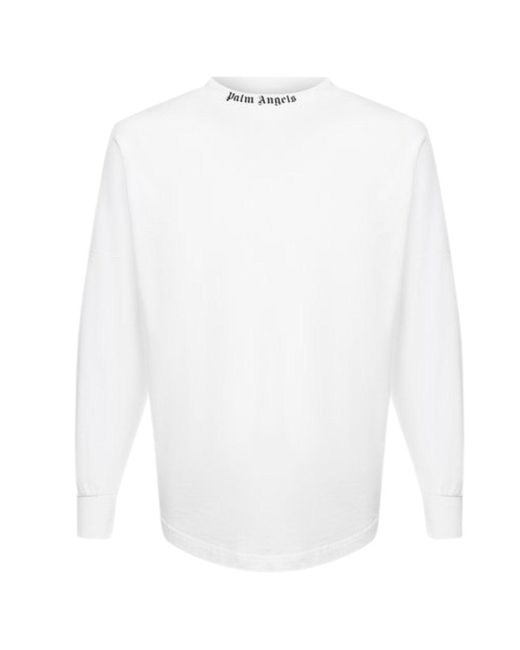 Palm Angels Double Classic Logo Long Sleeve White T-shirt for men