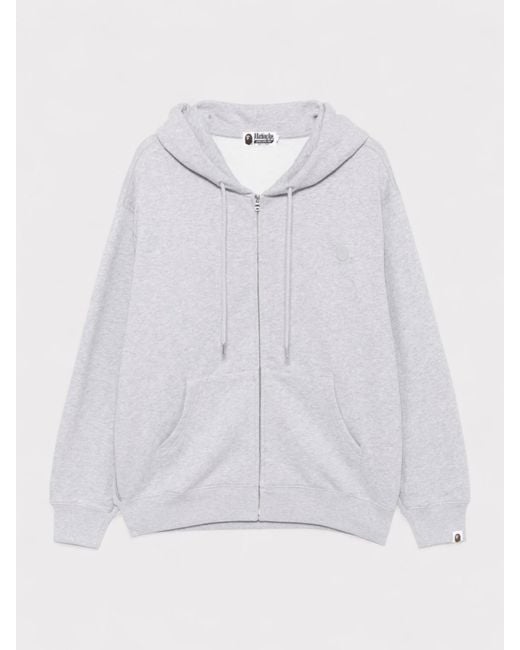 A Bathing Ape White One Point Zip Hoodie for men