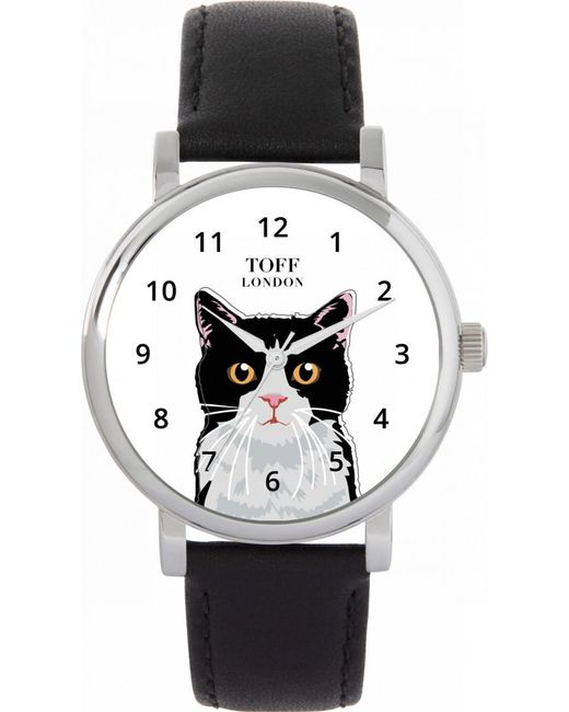 Toff London Black Tlws-32231 Ladies And Cat Head Watch