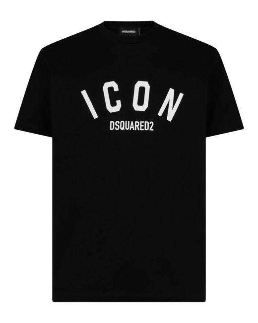 DSquared² T-shirt Met Gebogen Iconenprint In Zwart in het Black voor heren