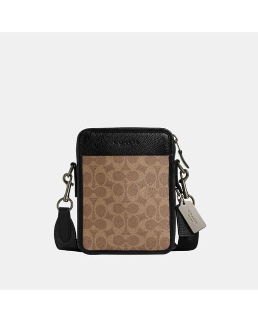 COACH Black Sullivan Crossbody In Blocked Signature Canvas for men