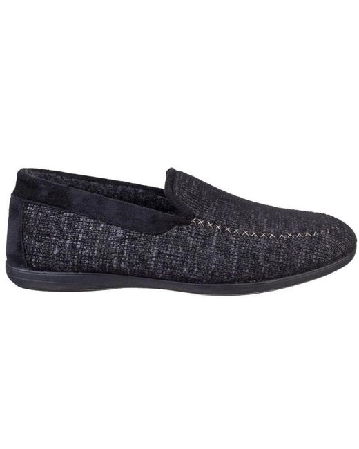 Cotswold Blue Stanley Moc Toe Full Slipper Textile for men