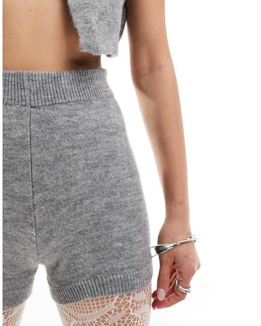 Motel White Knitted Shorts Co-Ord