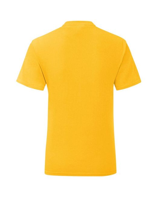 Fruit Of The Loom Yellow Iconic T-Shirt (Pack Of 5) (Sunflower) for men