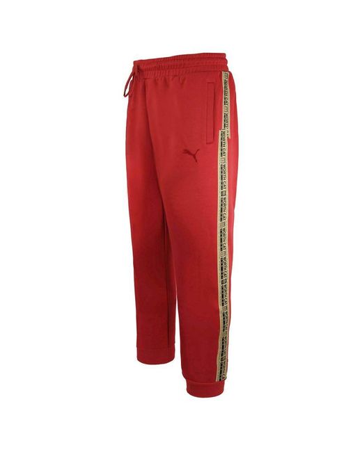 PUMA Red X Michael Lau Stretch Waist Taping Track Pants 530366 22 Cotton