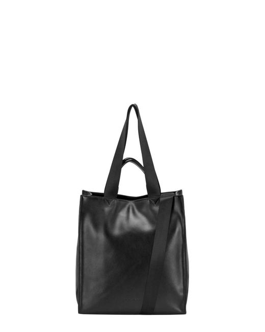 Smith & Canova Black Smooth Leather Tote Shoulder Bag