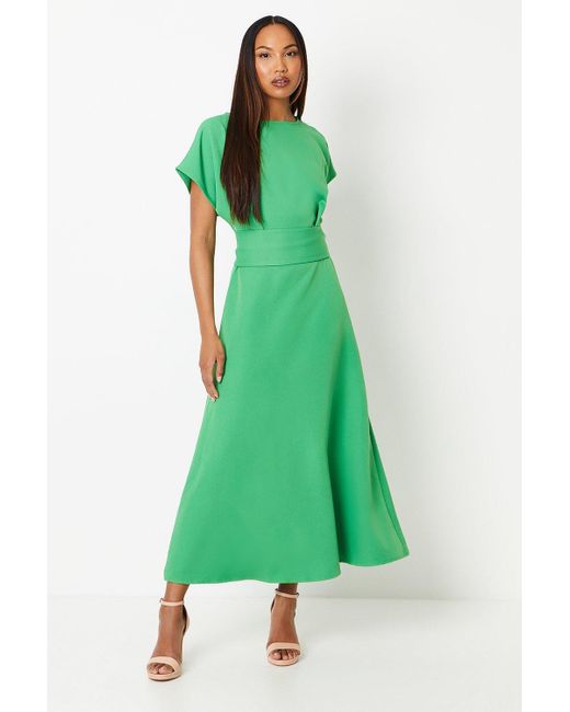 PRINCIPLES Tie Waist Midi Dress in Green | Lyst UK