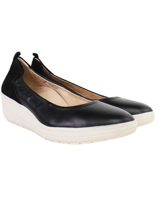 Vionic Black Jacey Wedges Suede