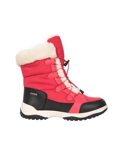 Mountain Warehouse Red 'Snowflake' Snow Boots With Rubber Outsole Proof Skiing Shoes for men