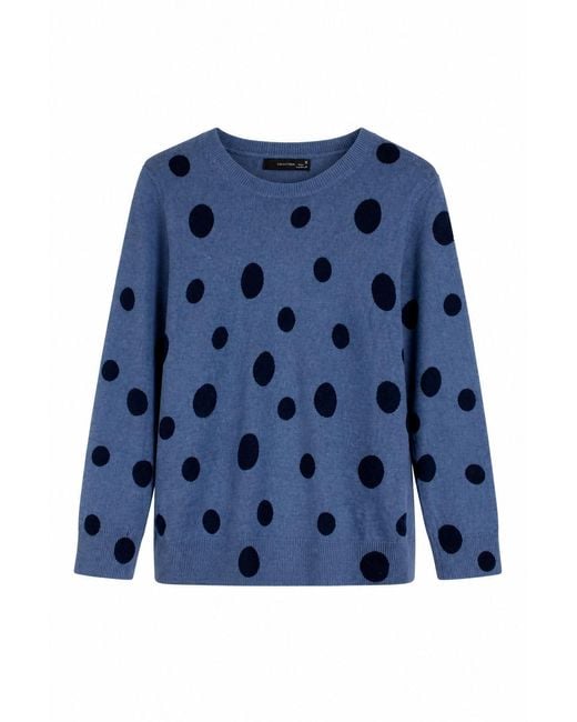 Secret Label Blue Polka Dot Crew Neck Jumper