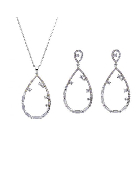 Orphelia Metallic 'islia' 925 Sterling Silver Set: Necklace + Earrings - Set-7423