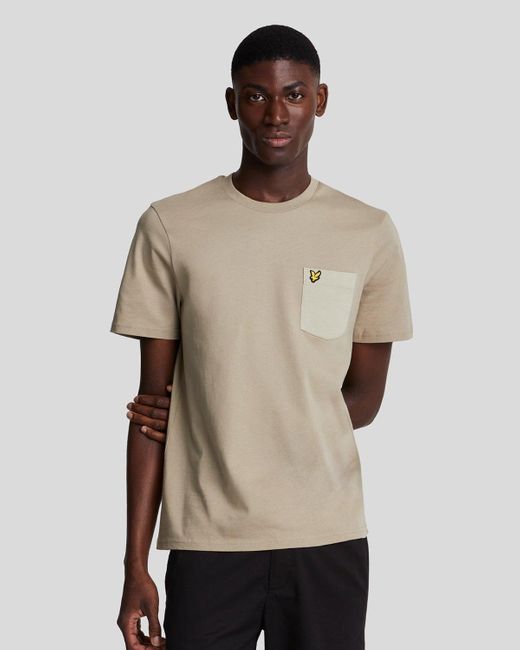 Lyle & Scott Natural Tonal Pocket T-Shirt for men