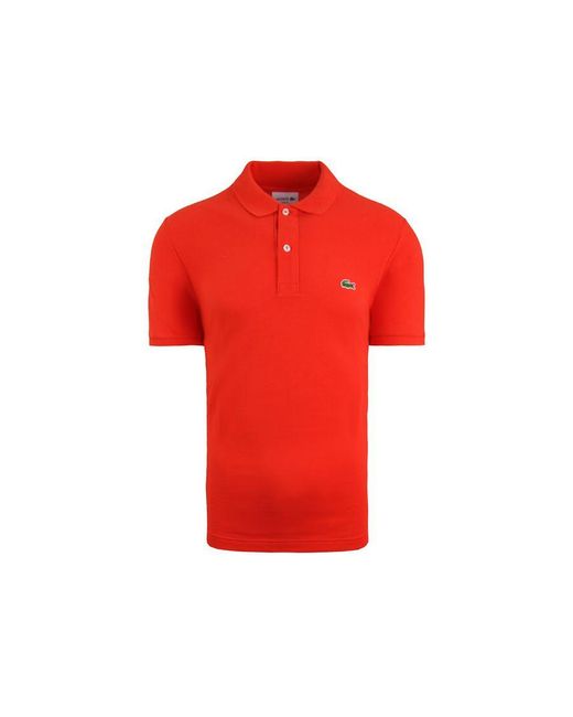 Lacoste Red Classic Slim Fit Polo Shirt Cotton for men