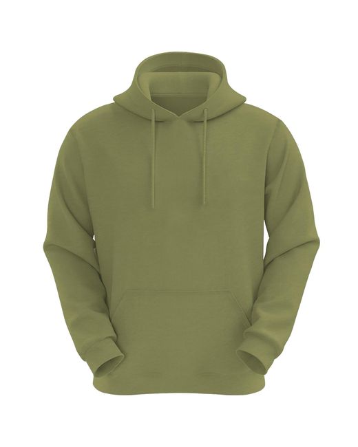 VR2 Denim Green Plain Hoodie Long Sleeve Pullover for men