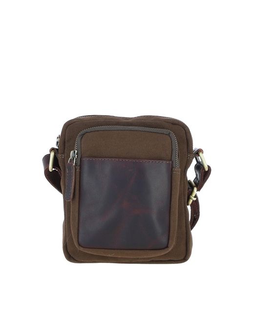 Fenland Sheepskin Black Real Leather X Canvas Flight Bag for men