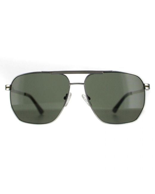 Guess Gf0230 10n Glanzende Lichtnikkelgroene Zonnebril in het Green voor heren