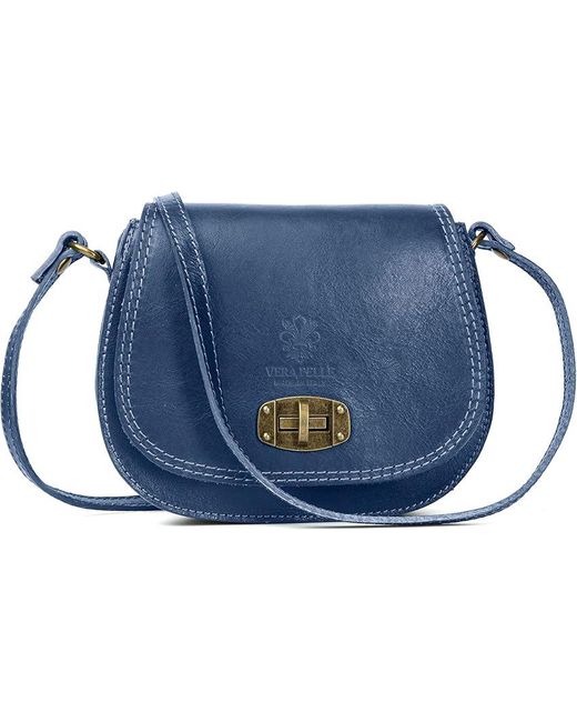 Woodland Leathers Blue Genuine Italian Leather Cross Body Bag