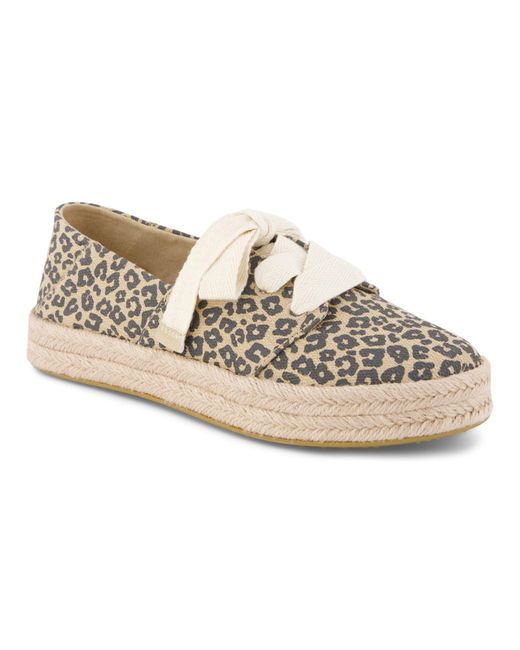 TOMS Natural Carolina Lace Up Cotton Oatmeal Flip Flops