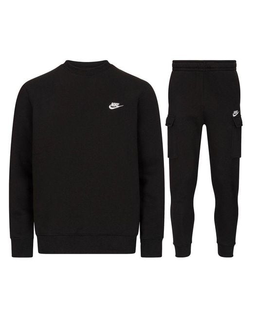 Nike Sportswear Club Fleece Cargo Tracksuit Black Cotton for men