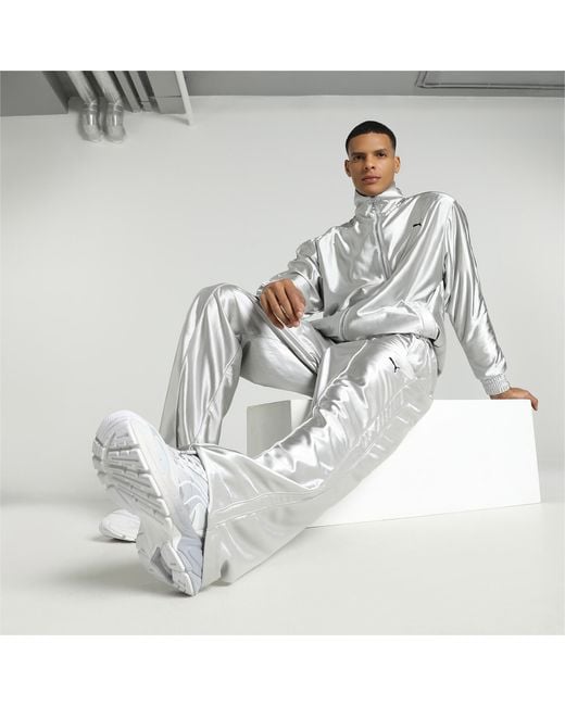 PUMA White T7 Metallic Track Pants