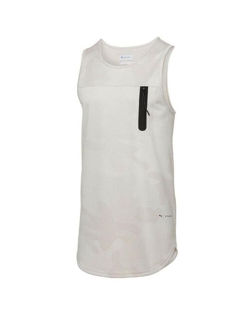 PUMA Gray X Stampd Running Vest Textile for men