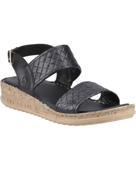 Hush Puppies Blue Ebony Wide Fit Leather Sandals