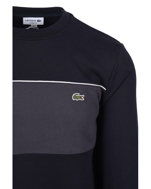 Lacoste Blue Crewneck Sweatshirt Blackbird/Grape for men