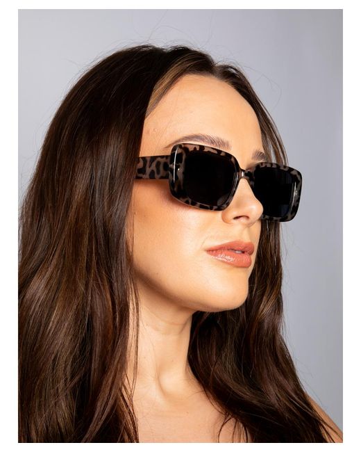 SVNX Blue Oversized Rectangle Sunglasses