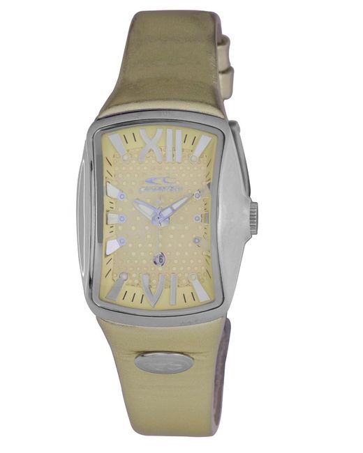 Chronotech Green Cream Dial With Case Band Watch