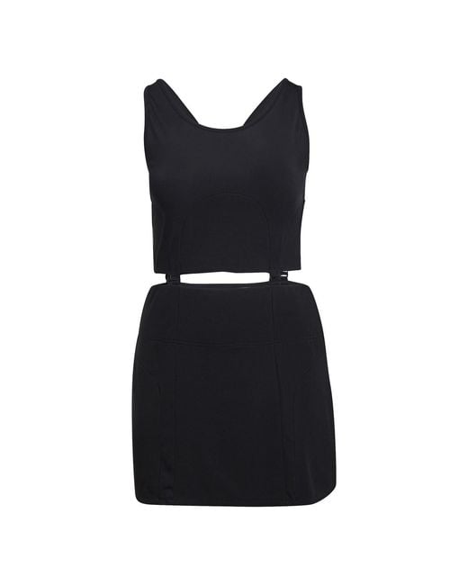 Adidas Black Rib Scoop Neck Mini Bodycon Dress
