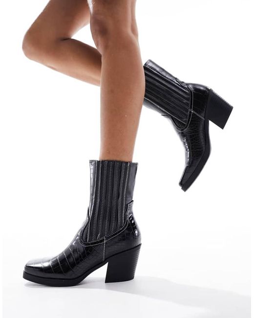 Rebel Black London Western Boots