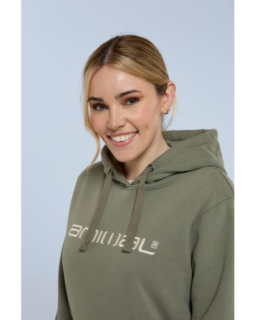 Mountain Warehouse Green 'Maya' Hoodie With Front Pocket Breathable Cosy Pullover Cotton