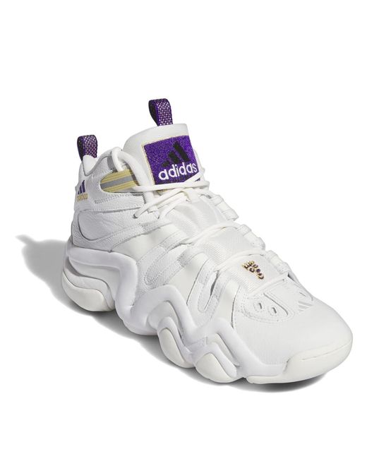 Adidas White Crazy 8 Lace-Up Sneakers for men