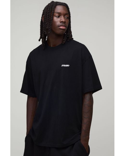 BoohooMAN Blue Oversized Sport Embroidered Washed T-Shirt for men
