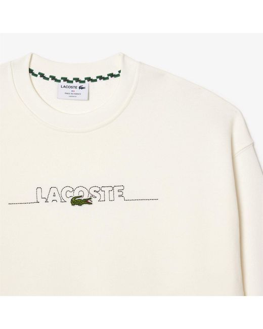 Lacoste White Crew Neck Jumper for men
