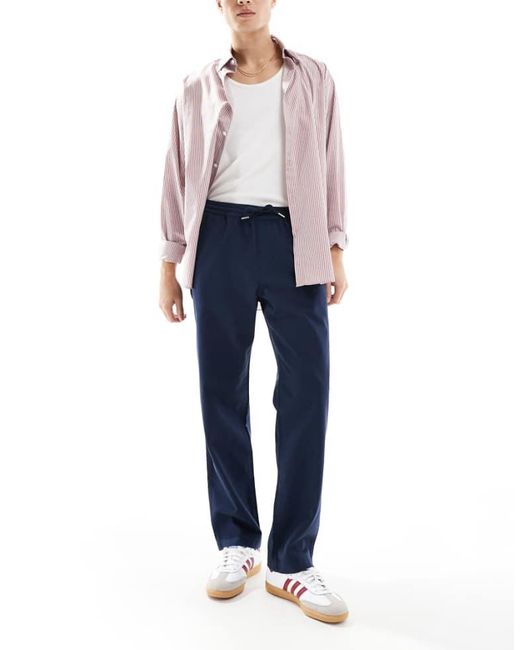 ASOS Blue Straight Leg Pull On Chino for men