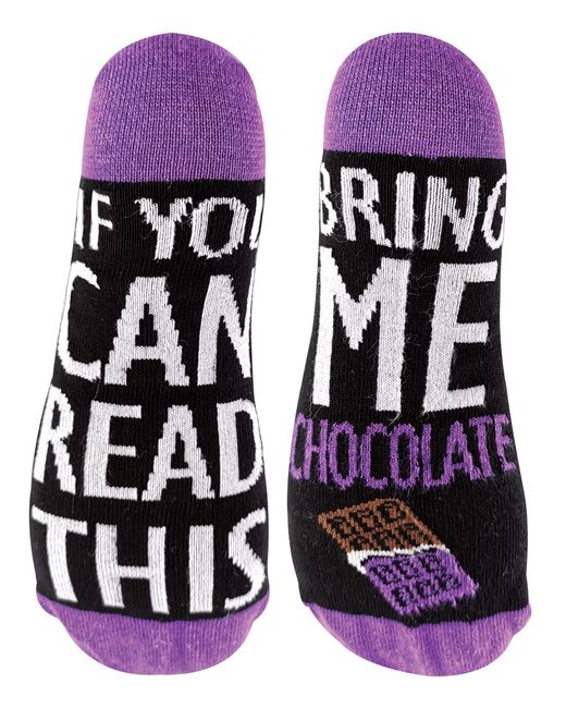 Sock Snob Blue If You Can Read This Socks Bring Me Chocolate for men