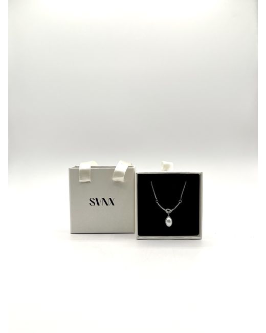 SVNX Black Baroque Oval Pearl Necklace