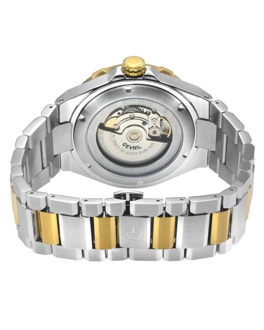 Gevril Gray Ticonic 316L Stainless Steel Case, Top Ring Ipyg, Glass Bezel, Enamel Dial, Bracelet for men