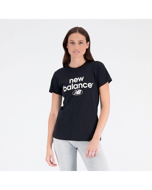 New Balance White Womenss Essentials Reimagined Athletic Fit T-Shirt
